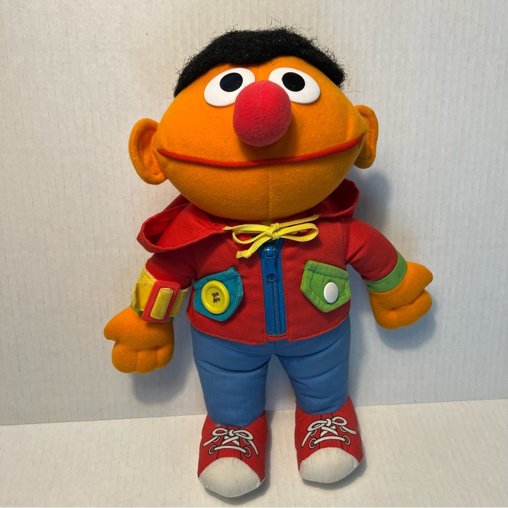 Vintage Playskool 14” Learn To Dress Ernie Plush Doll